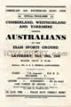 Cumberland and Yorkshire v Australia 1947 rugby  Programme